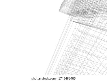 Architekturaufbau Vektorgrafik 3D 