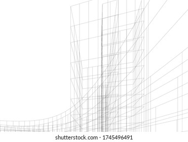 architecture building vector 3d illustration 