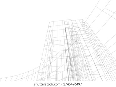 ilustración 3d del vector de construcción de arquitectura 