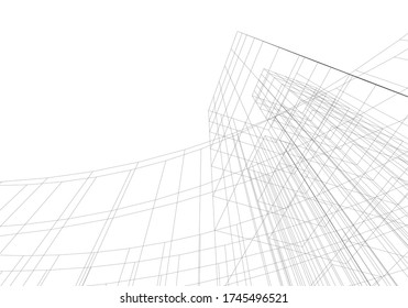 ilustración 3d del vector de construcción de arquitectura 