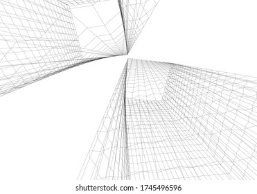 ilustración 3d del vector de construcción de arquitectura 