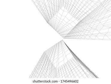 architecture building vector 3d illustration 