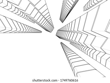 architecture building vector 3d illustration 