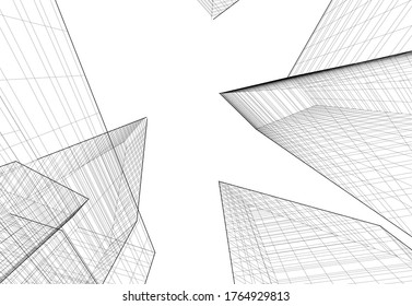 architecture building vector 3d illustration 