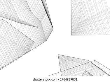 architecture building vector 3d illustration 