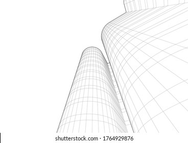 architecture building vector 3d illustration 