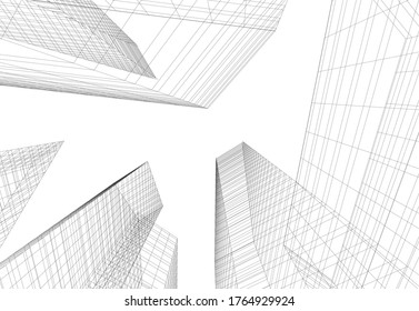 architecture building vector 3d illustration 