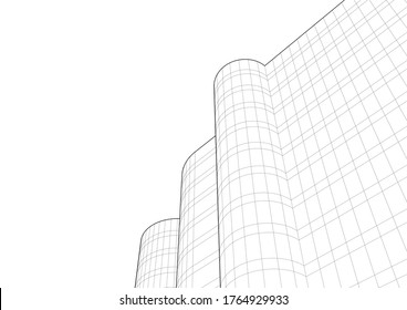 architecture building vector 3d illustration 
