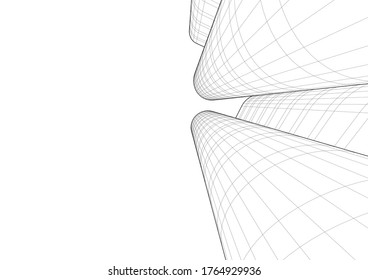 ilustración 3d del vector de construcción de arquitectura 