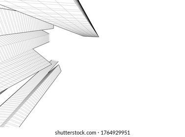 architecture building vector 3d illustration 