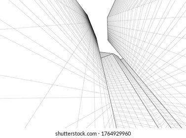 ilustración 3d del vector de construcción de arquitectura 
