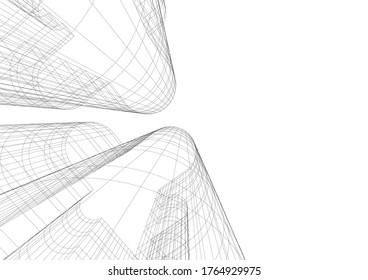 architecture building vector 3d illustration 