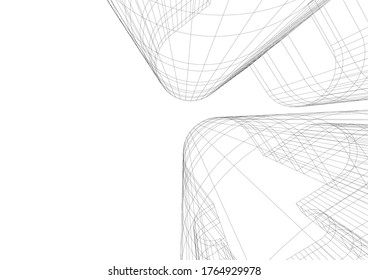 architecture building vector 3d illustration 