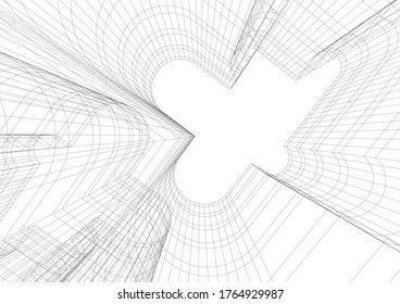 architecture building vector 3d illustration 