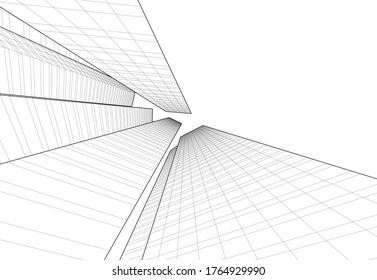 ilustración 3d del vector de construcción de arquitectura 