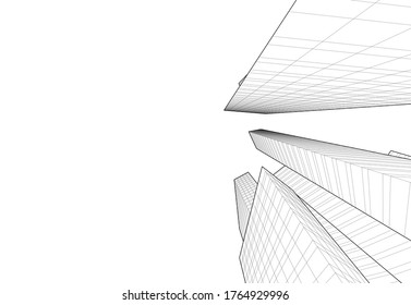 ilustración 3d del vector de construcción de arquitectura 