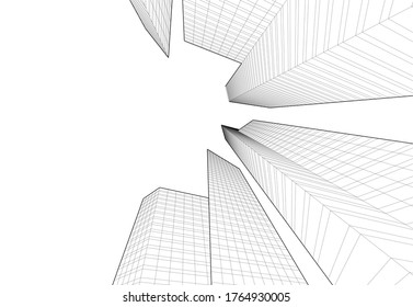 architecture building vector 3d illustration 