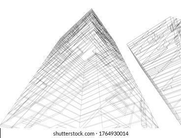 architecture building vector 3d illustration 