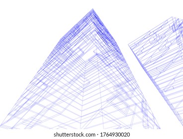 architecture building vector 3d illustration 
