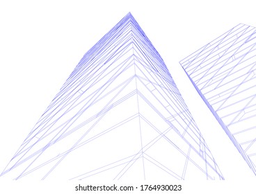 architecture building vector 3d illustration 