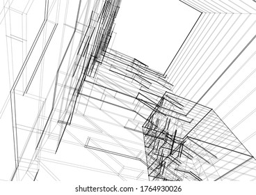 architecture building vector 3d illustration 