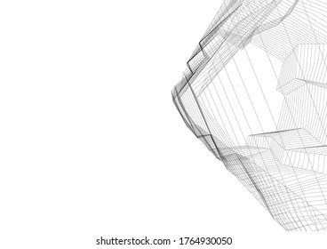 ilustración 3d del vector de construcción de arquitectura 