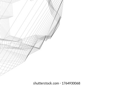 architecture building vector 3d illustration 