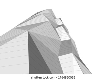 architecture building vector 3d illustration 