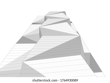 Architektur-Gebäude, Vektorgrafik 3D 