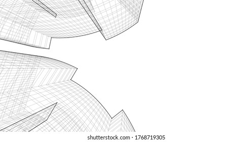 architecture building vector 3d illustration 