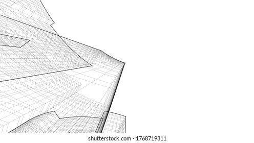 Architektur-Gebäude, Vektorgrafik 3D 