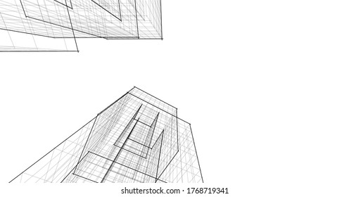 architecture building vector 3d illustration 