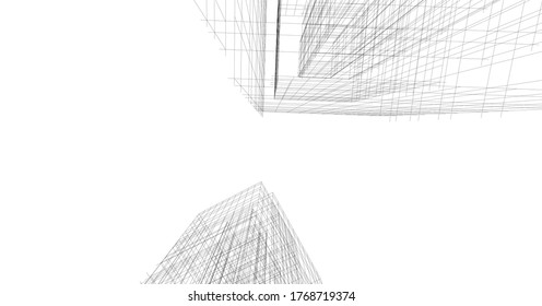 architecture building vector 3d illustration 