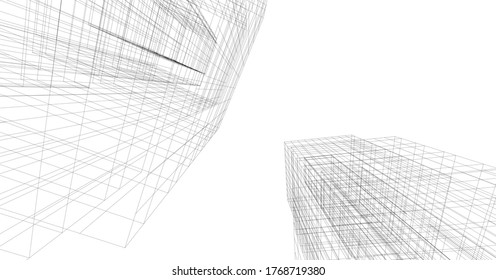 architecture building vector 3d illustration 