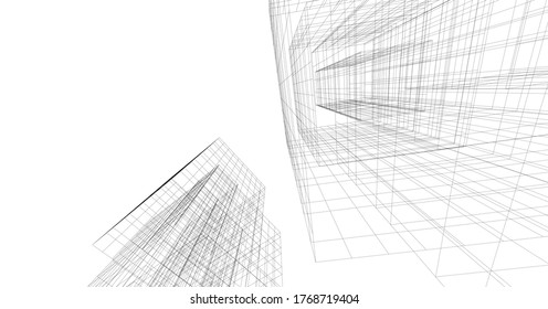 architecture building vector 3d illustration 