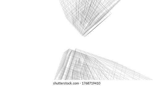 ilustración 3d del vector de construcción de arquitectura 