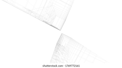 architecture building vector 3d illustration 
