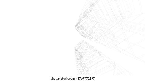 Architektur-Gebäude, Vektorgrafik 3D 