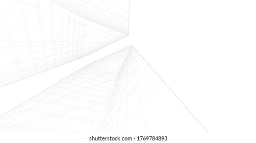 Architektur-Gebäude, Vektorgrafik 3D 