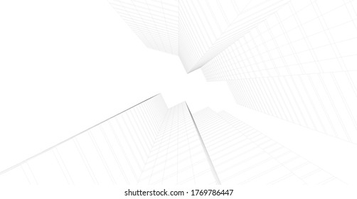ilustración 3d del vector de construcción de arquitectura 