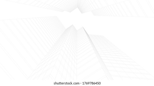 Architektur-Gebäude, Vektorgrafik 3D 