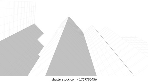 ilustración 3d del vector de construcción de arquitectura 