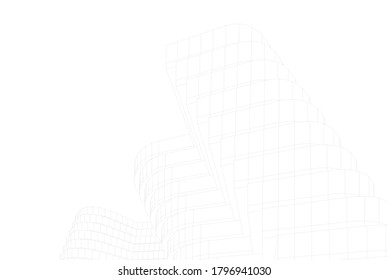 ilustración 3d del vector de construcción de arquitectura 