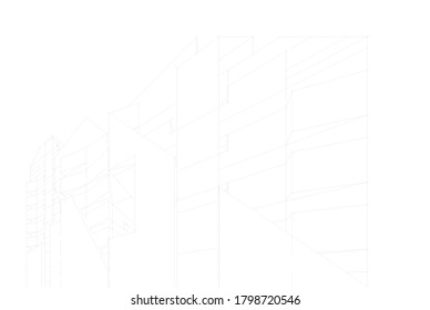 architecture building vector 3d illustration 