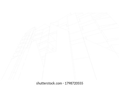 architecture building vector 3d illustration 