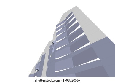 architecture building vector 3d illustration 