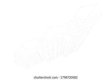 architecture building vector 3d illustration 