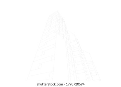 architecture building vector 3d illustration 