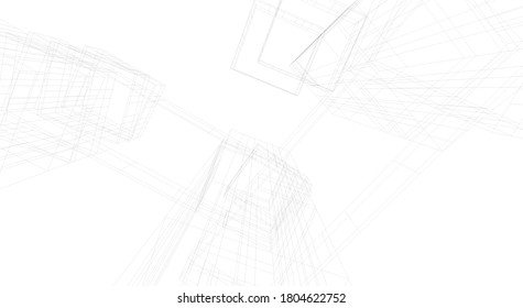 architecture building vector 3d illustration 