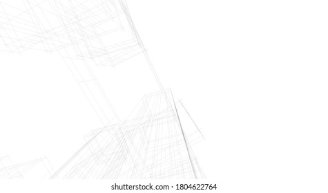 ilustración 3d del vector de construcción de arquitectura 